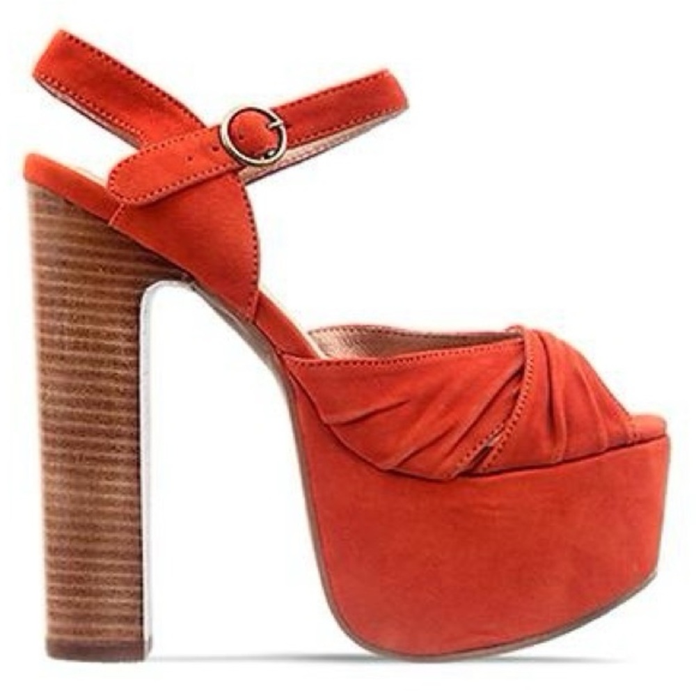 Jeffrey Campbell Donna’s Bold Orange Platform Heels